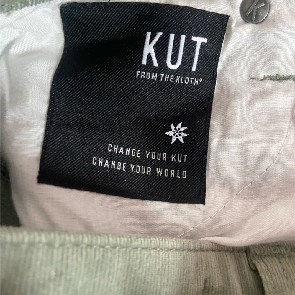Kut from the Kloth Olive Corduroy Straight-Leg Pants - Picture 5 of 7